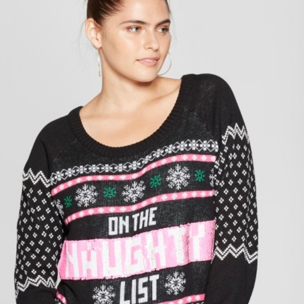 Ugly Christmas Sweater W Shift Sequins - Picture 2 of 4